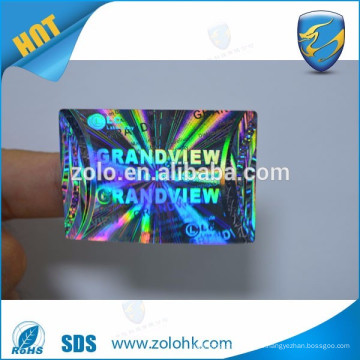 Product Safety Master VOID Pattern Tamper Evident Hologram Sticker pour carte